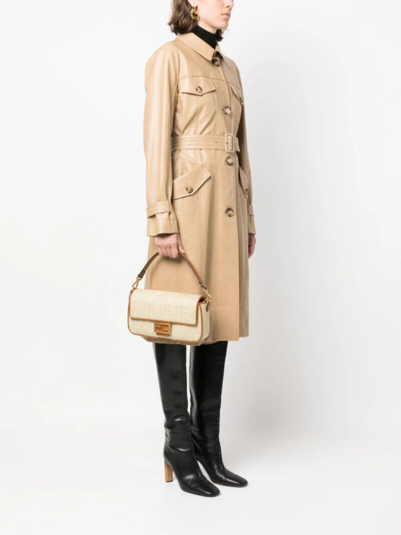 FENDI  Baguette FF-embroidery crossbody bag