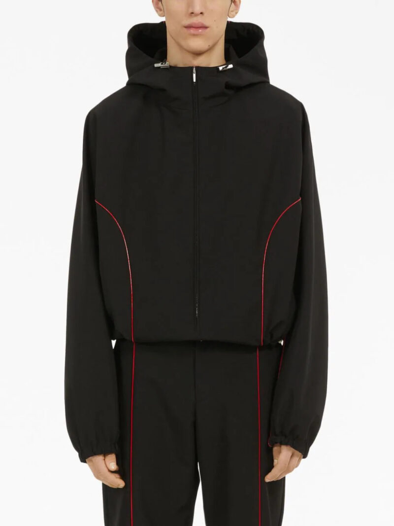 Ferragamo  contrast-piping drawstring lightweight jacket