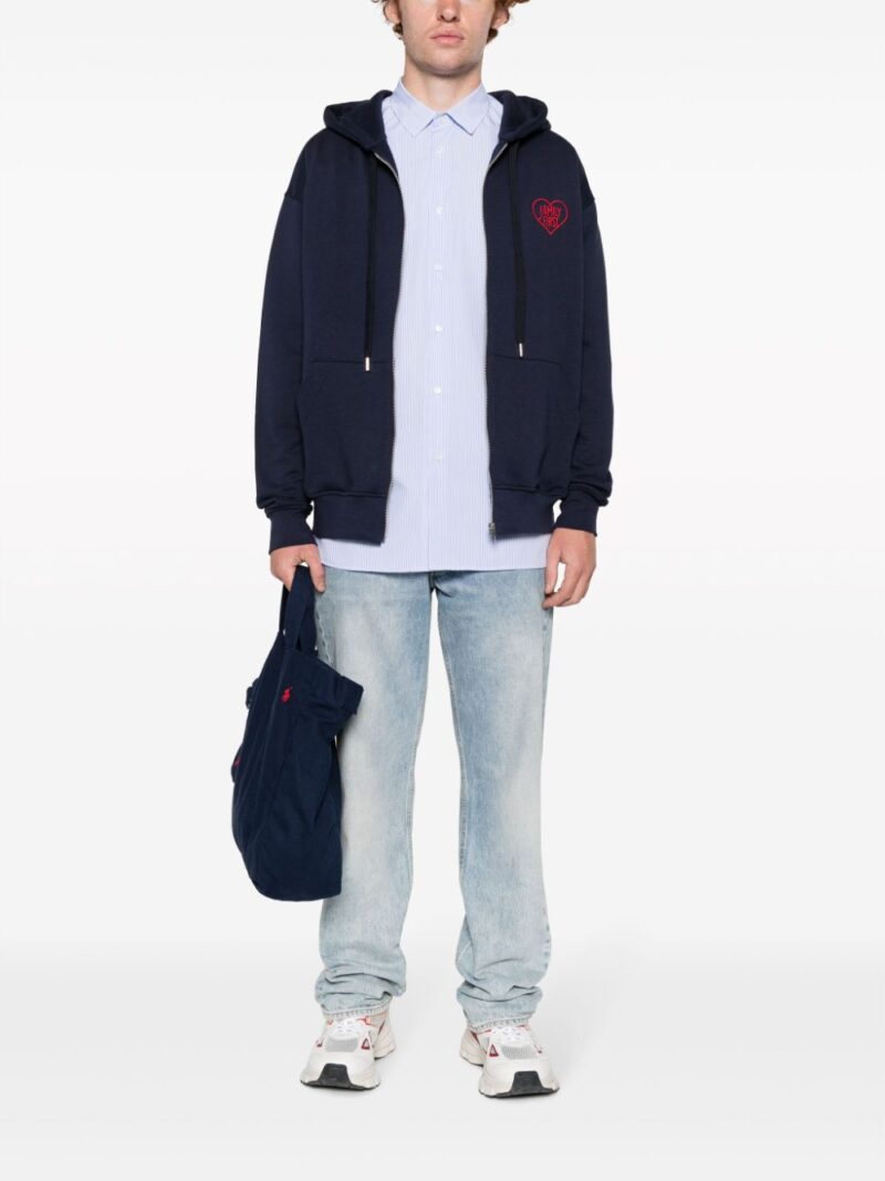 Family First  embroidered-logo zip-up hoodie