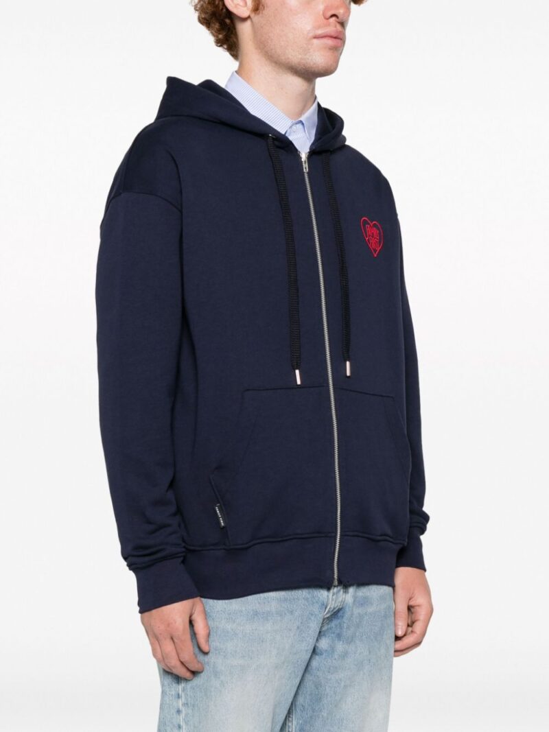 Family First  embroidered-logo zip-up hoodie