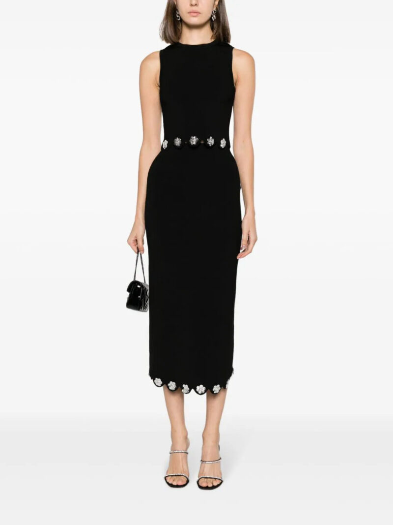 SANDRO  floral-appliqué pencil midi skirt