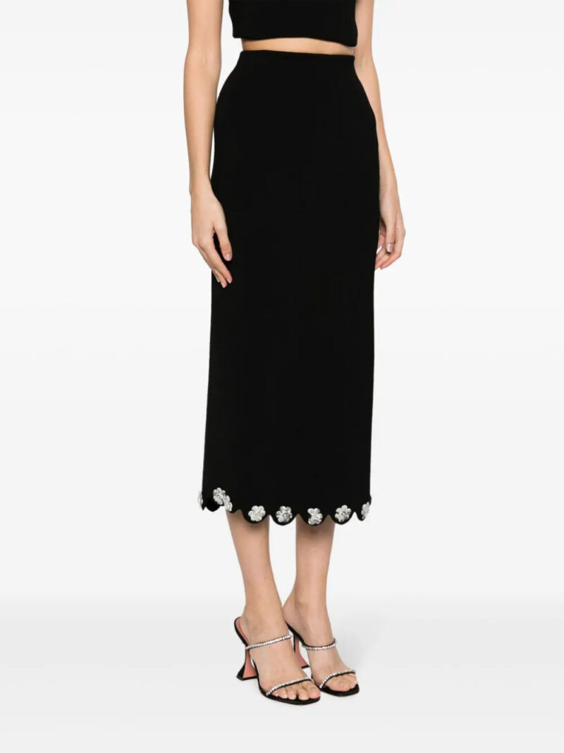 SANDRO  floral-appliqué pencil midi skirt