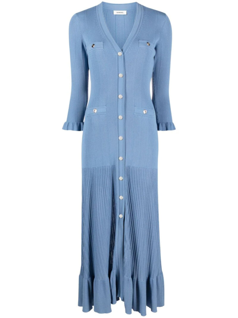 SANDRO  ribbed knit midi dress