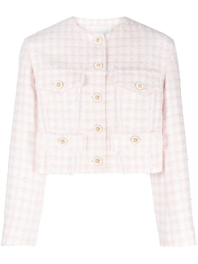 SANDRO  cropped tweed button-up jacket