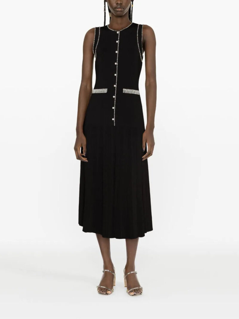 SANDRO  faux pearl-embellished midi dress