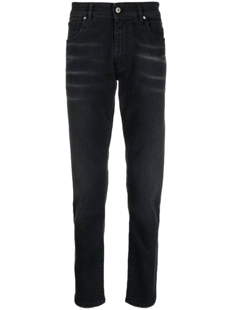 Salvatore Santoro  logo-patch cotton slim-fit jeans
