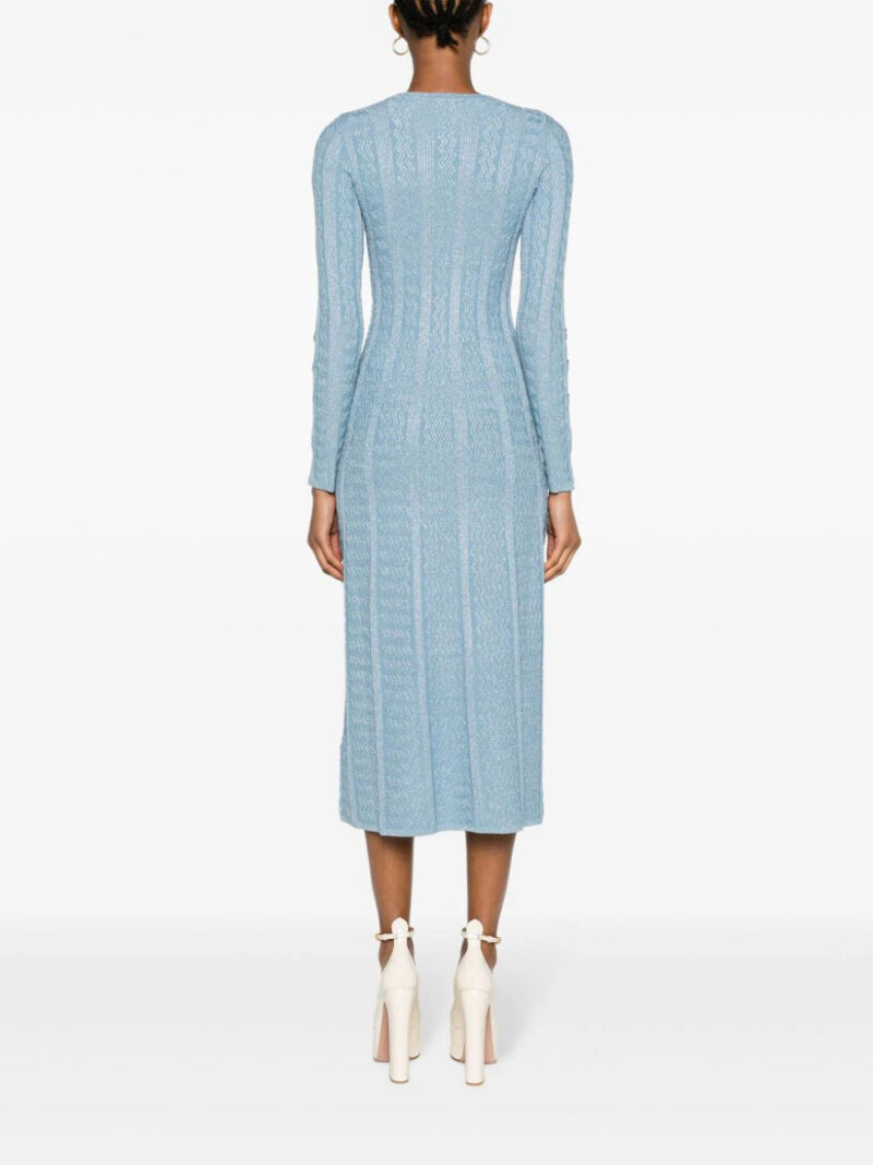 SANDRO ribbed-knit metallic dress
