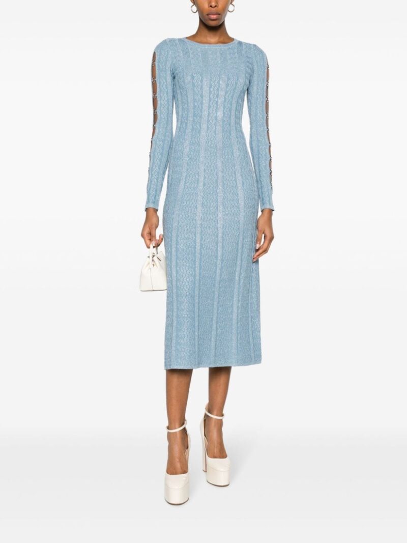 SANDRO ribbed-knit metallic dress