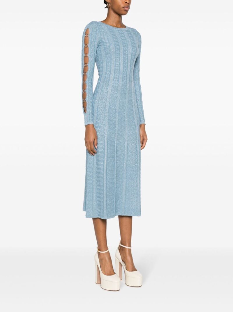 SANDRO ribbed-knit metallic dress