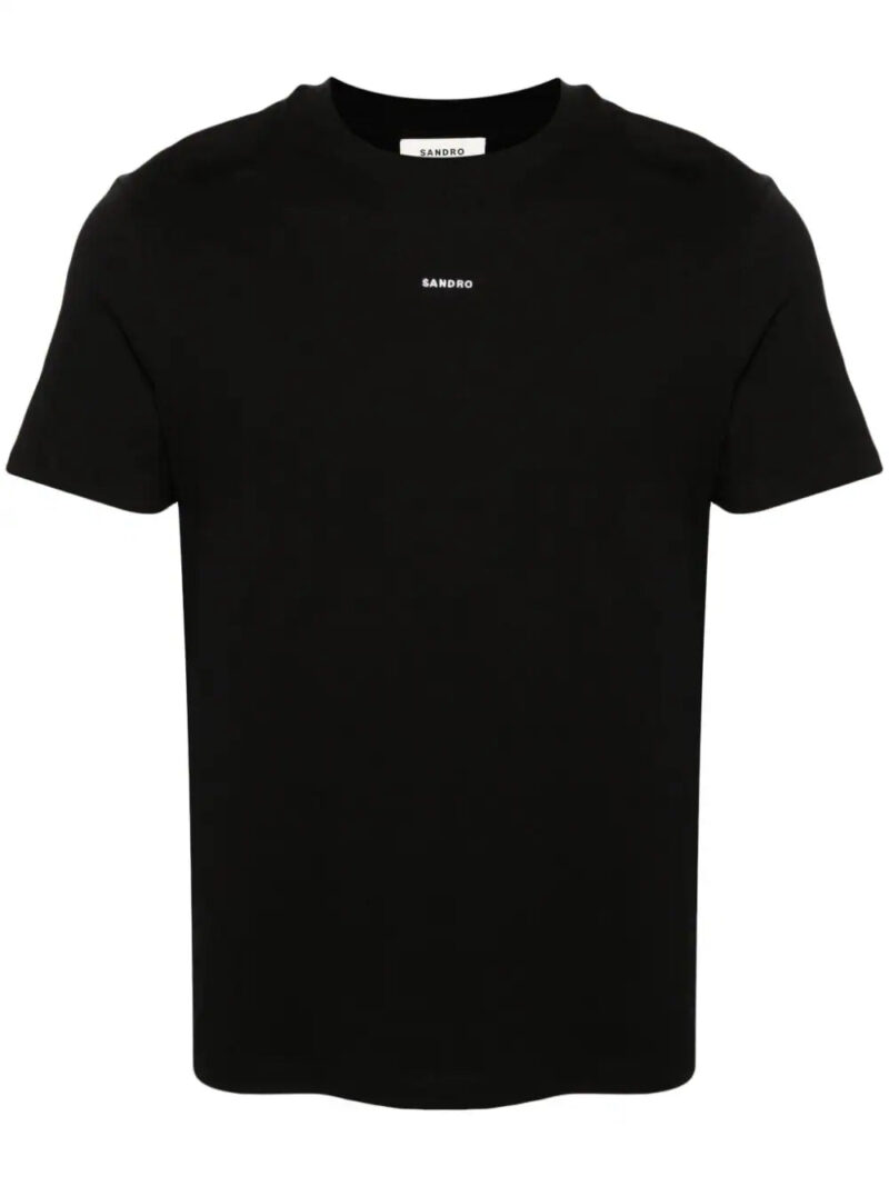 SANDRO  logo-embroidered cotton T-shirt