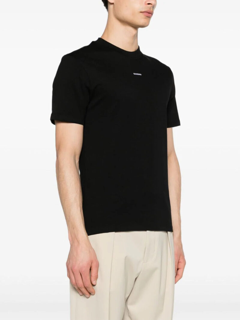 SANDRO  logo-embroidered cotton T-shirt