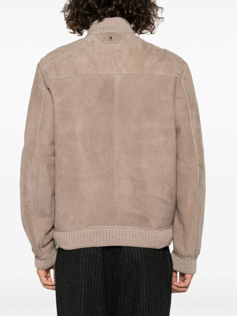 Salvatore Santoro  knitted-trim suede shirt jacket
