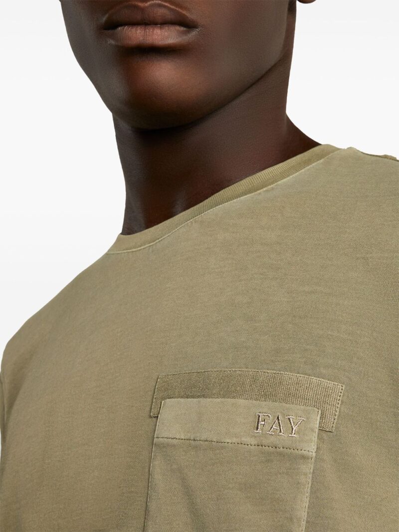 Fay  logo-embroidered cotton T-shirt
