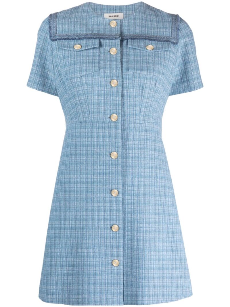 SANDRO  button-up tweed dress