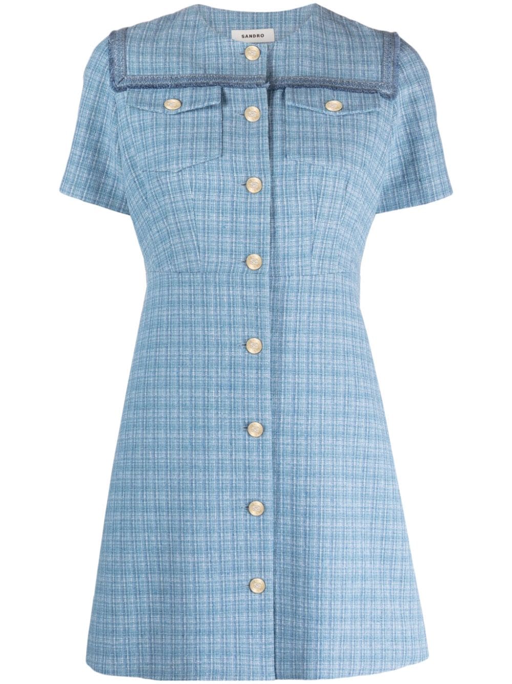 SANDRO button-up tweed dress