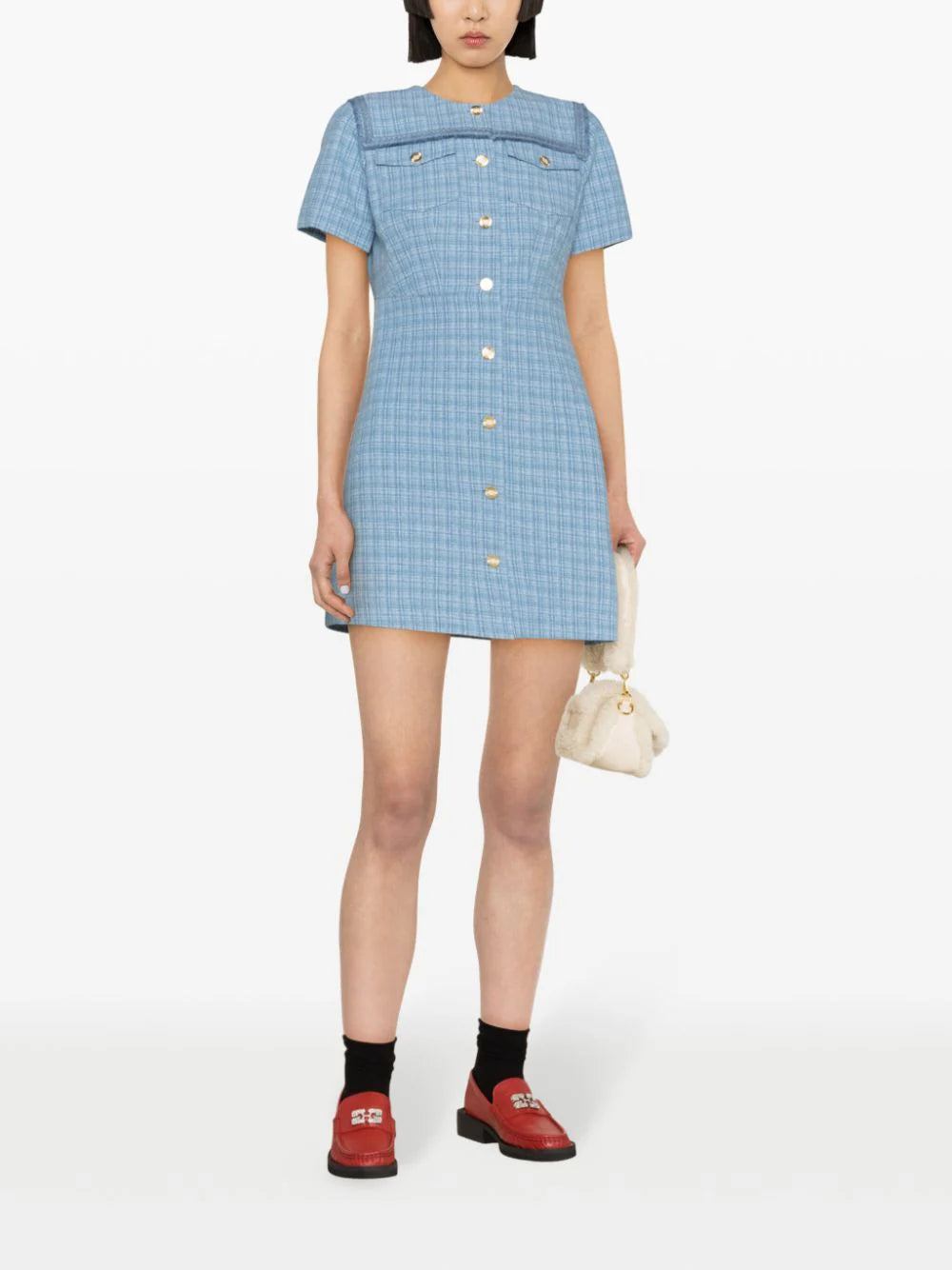 SANDRO button-up tweed dress - Image 4