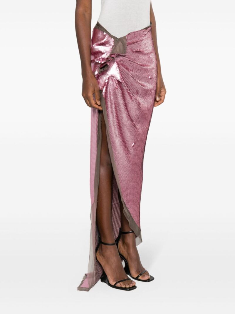 Rick Owens  sequinned asymmetric maxi skirt