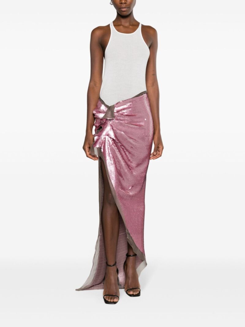 Rick Owens  sequinned asymmetric maxi skirt