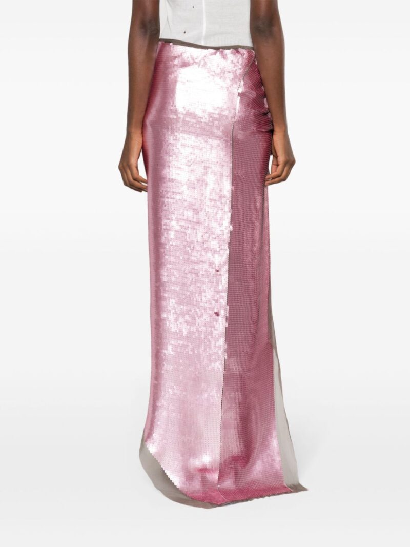 Rick Owens  sequinned asymmetric maxi skirt