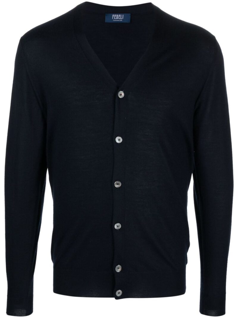 Fedeli  V-neck buttoned cardigan