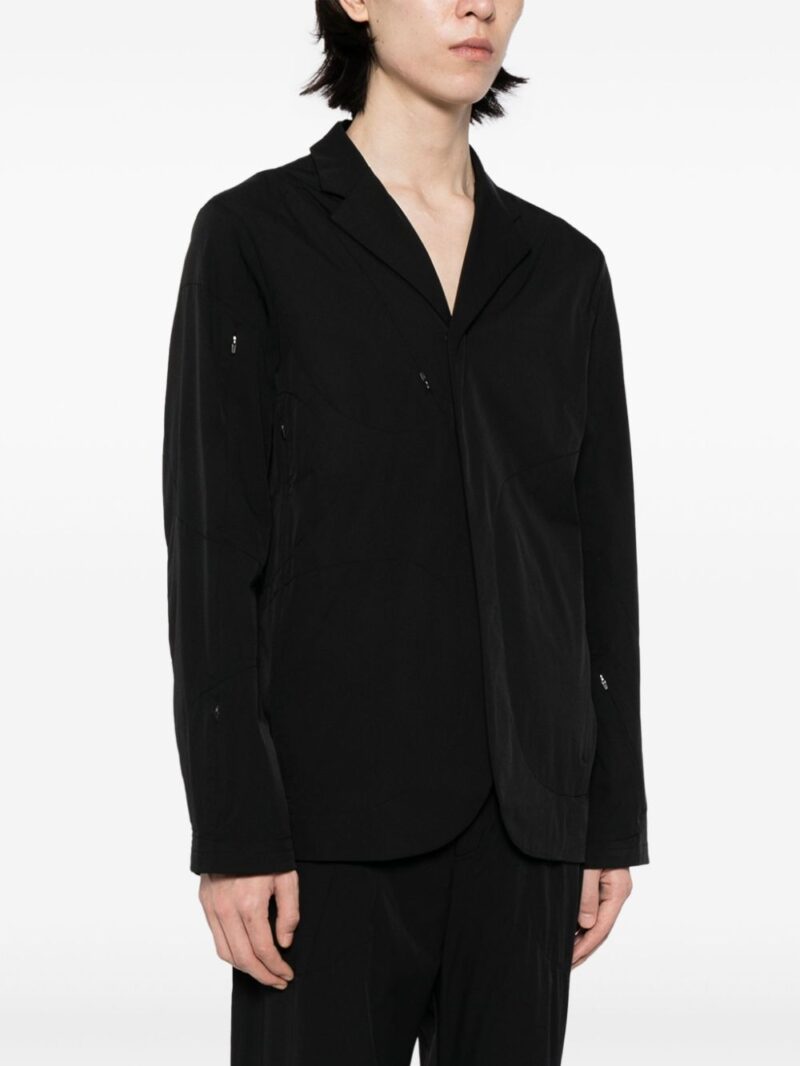 Post Archive Faction  zip-detail notched-collar shirt jacket