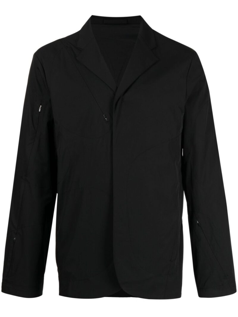 Post Archive Faction  zip-detail notched-collar shirt jacket