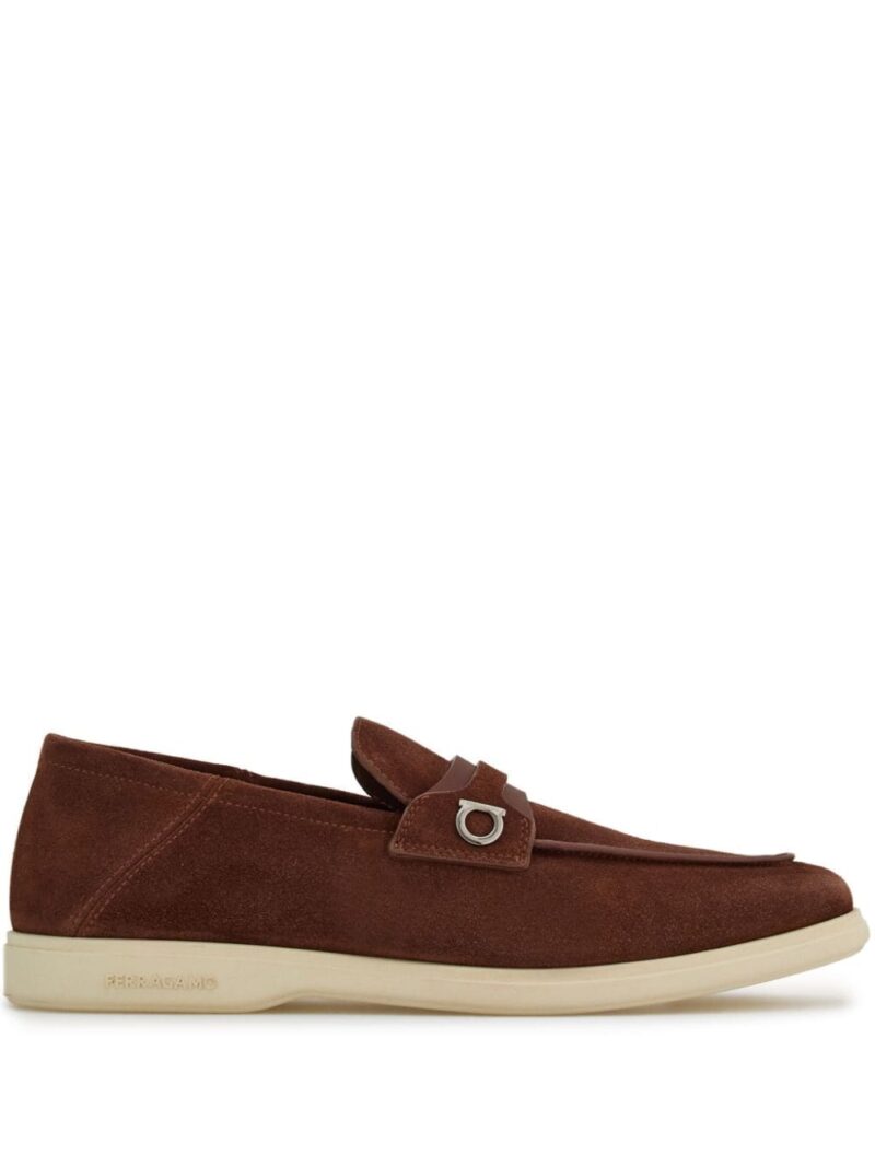 Ferragamo  Gancini-plaque suede loafers