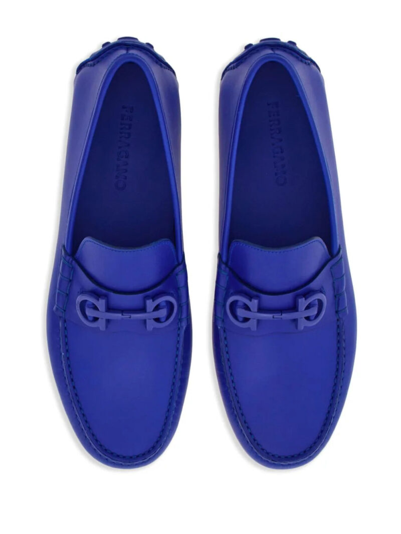 Ferragamo Driver Gancini-plaque leather loafers