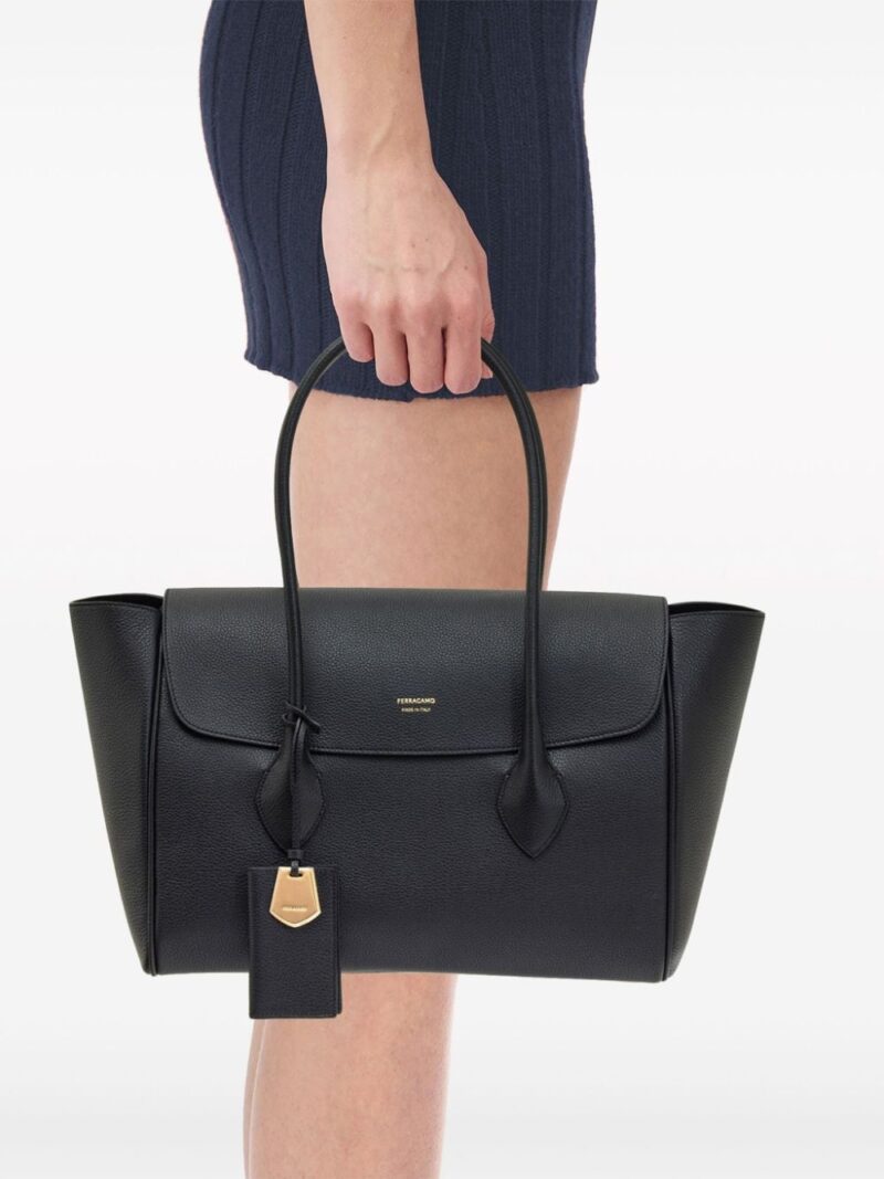 Ferragamo  logo-plaque leather tote bag