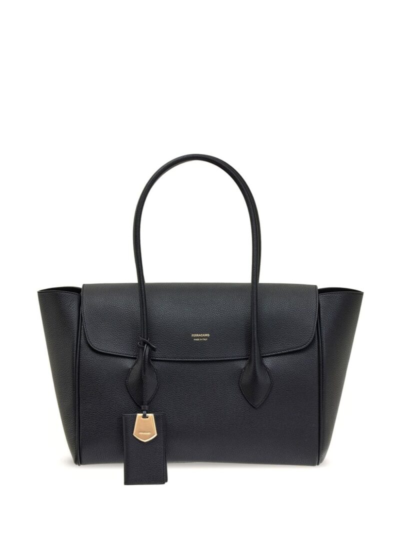 Ferragamo  logo-plaque leather tote bag