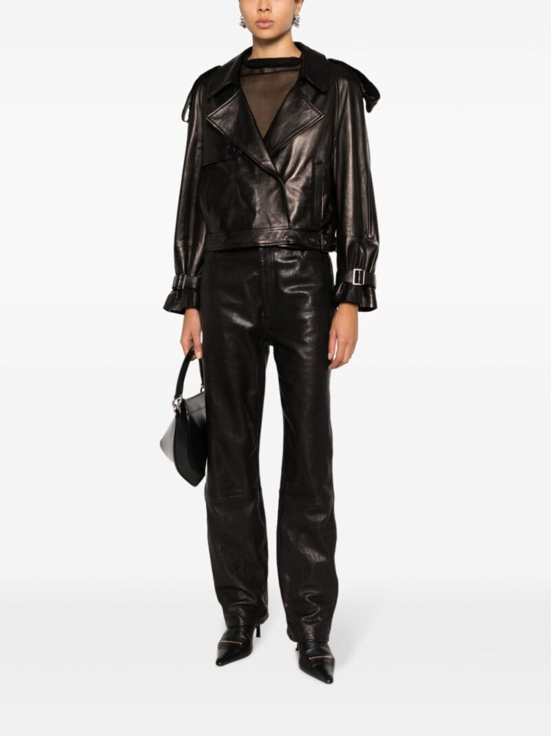 Salvatore Santoro  cropped leather trench jacket