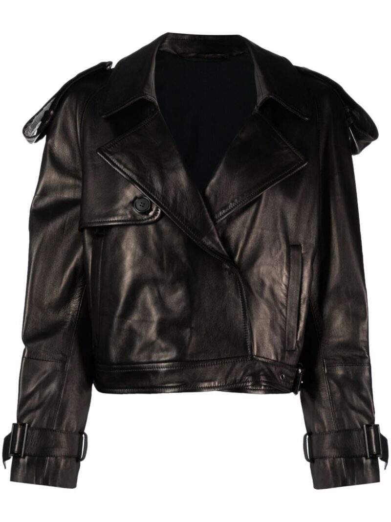 Salvatore Santoro  cropped leather trench jacket