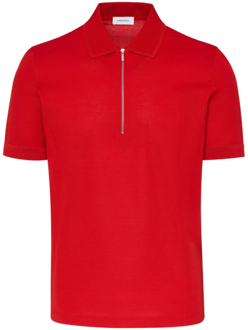 Ferragamo  half-zip cotton polo shirt
