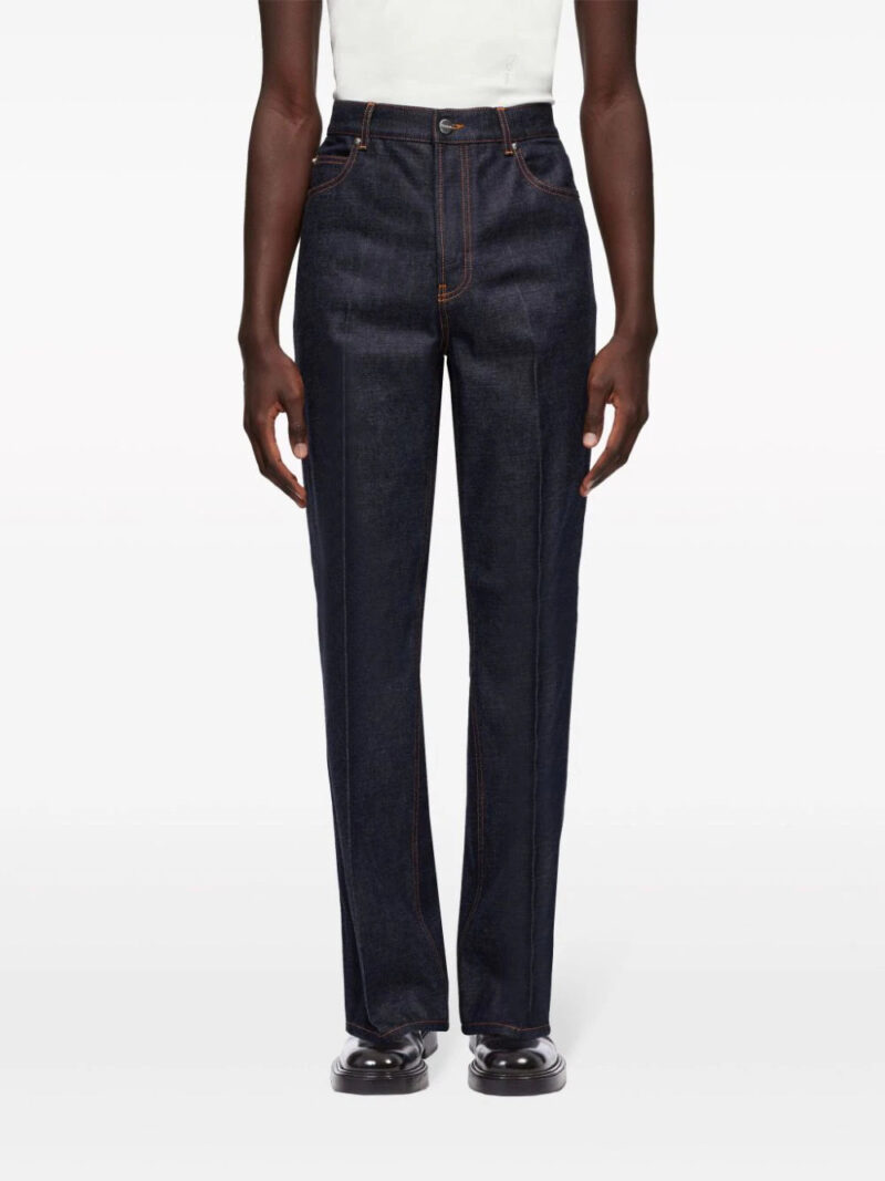 Ferragamo  logo-appliqué contrast-stitching straight-leg jeans