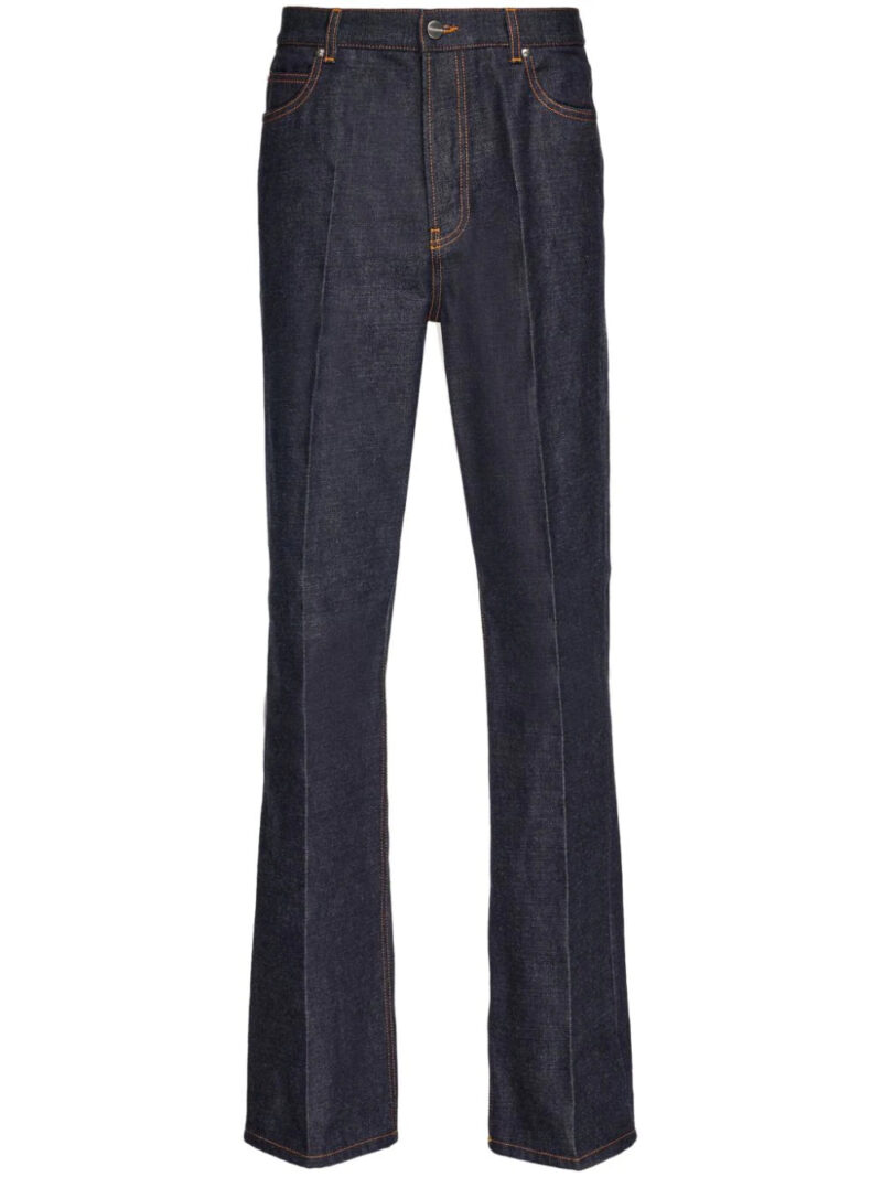 Ferragamo  logo-appliqué contrast-stitching straight-leg jeans
