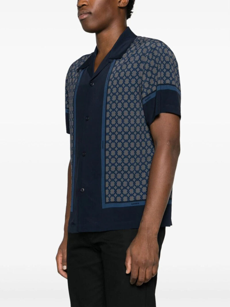 SANDRO patterned-jacquard short-sleeve shirt
