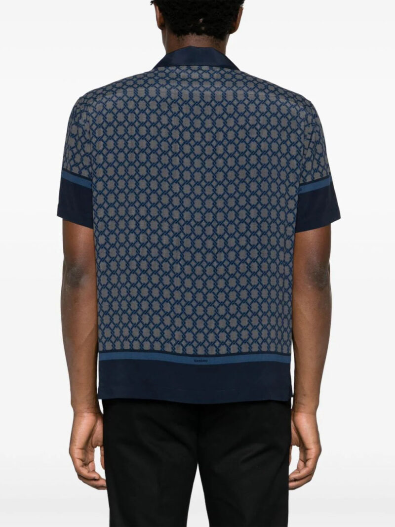 SANDRO patterned-jacquard short-sleeve shirt