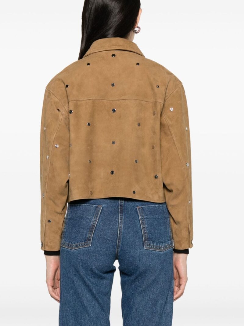 SANDRO cropped studded suede jacket