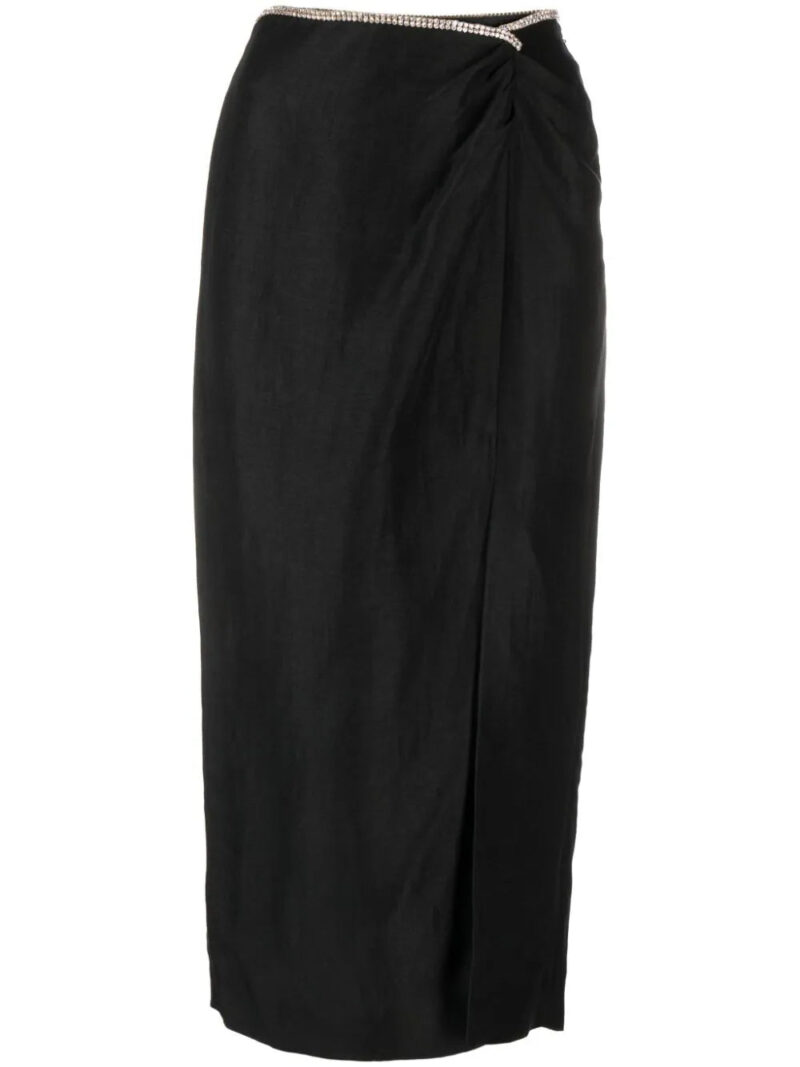 SANDRO  Olariane crystal-embellished midi skirt