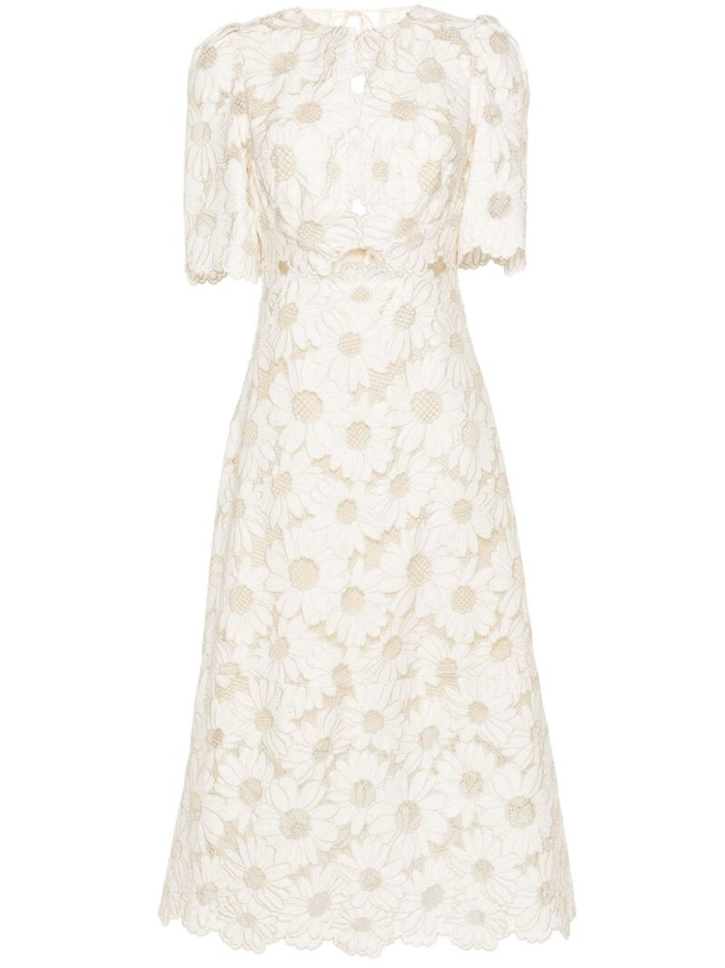 SANDRO  Daniela guipure-lace midi dress