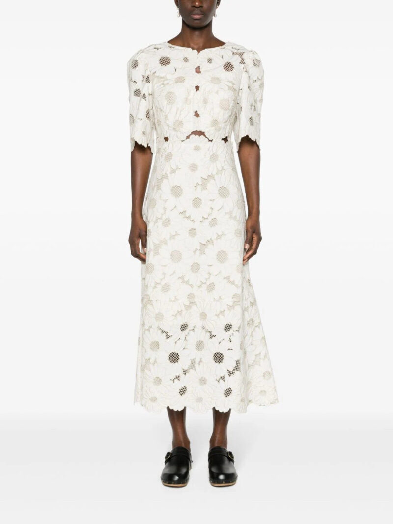 SANDRO  Daniela guipure-lace midi dress