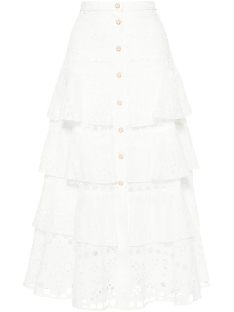 SANDRO  broderie-anglaise midi skirt