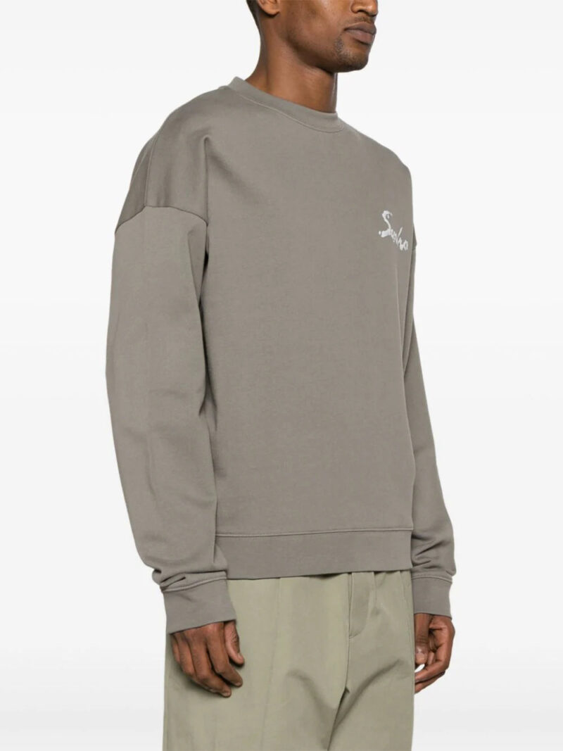 SANDRO  rubberised-logo jersey sweatshirt
