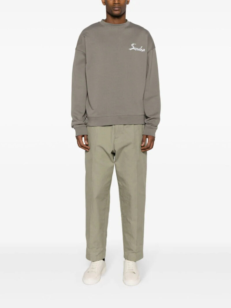 SANDRO  rubberised-logo jersey sweatshirt