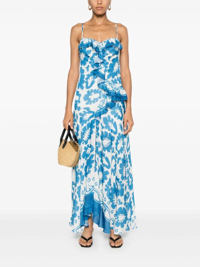 SANDRO  floral ruffled maxi dress