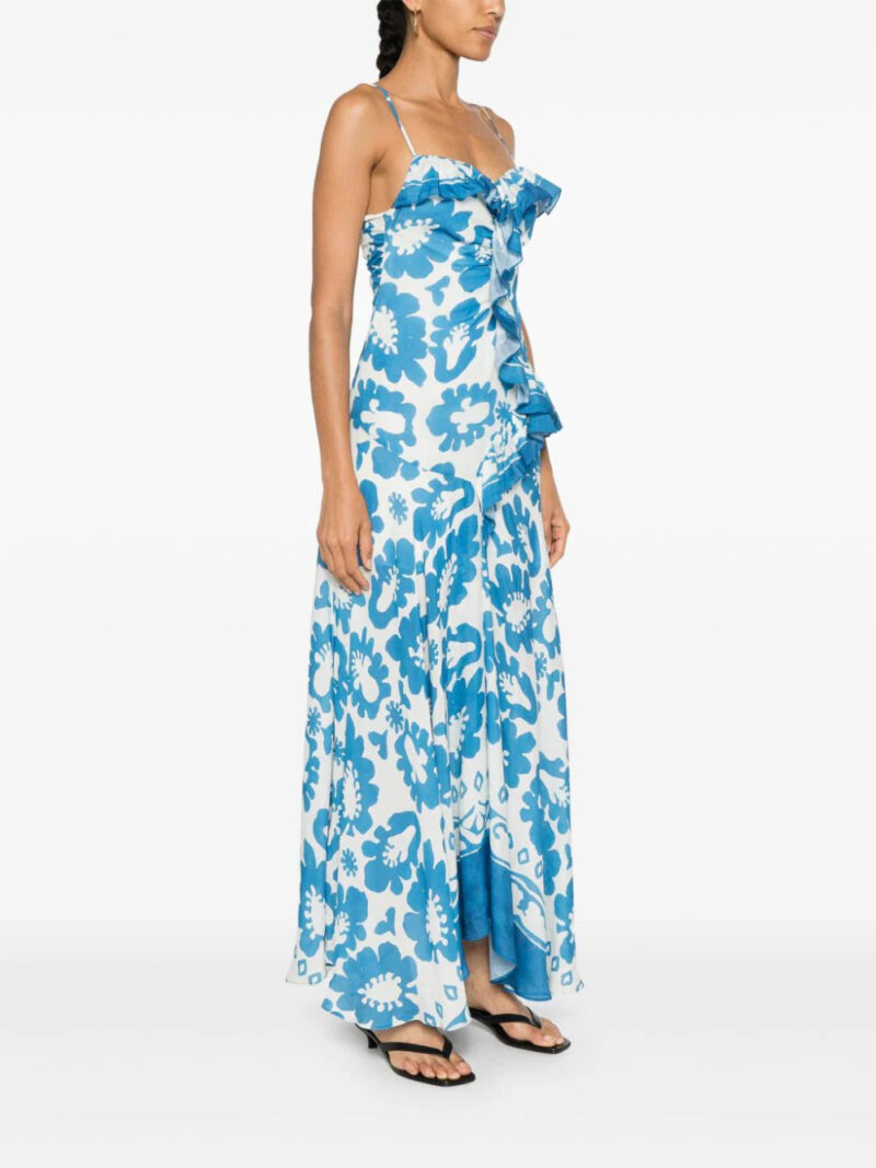 SANDRO  floral ruffled maxi dress