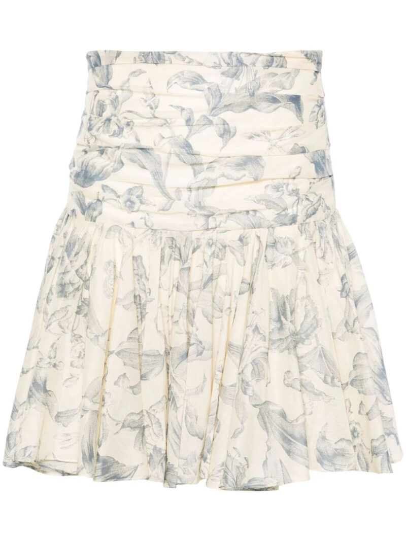 SANDRO  floral-print flared skirt