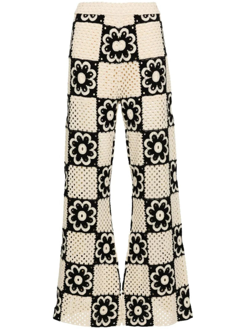 SANDRO  floral crochet trousers