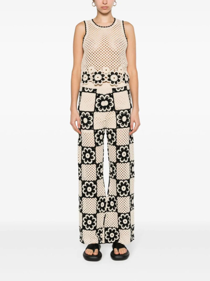SANDRO  floral crochet trousers
