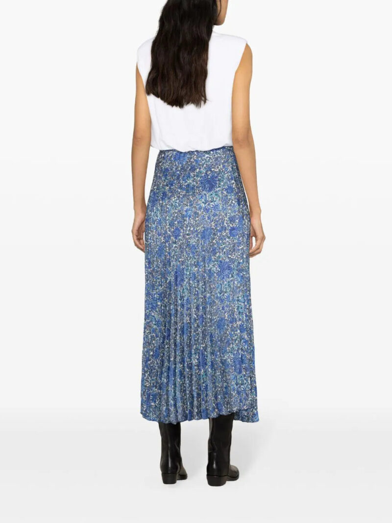 SANDRO  paisley-print pleated midi skirt